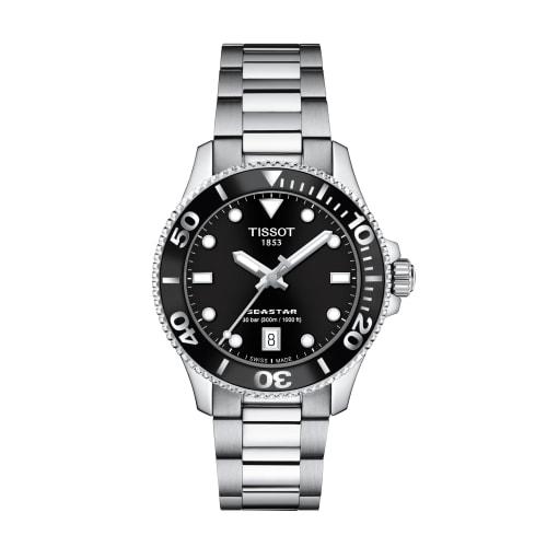

Tissot Seastar 1000 36mm Watch with Bracelet and Black Dial, Officially Imported, Model T1202101105100