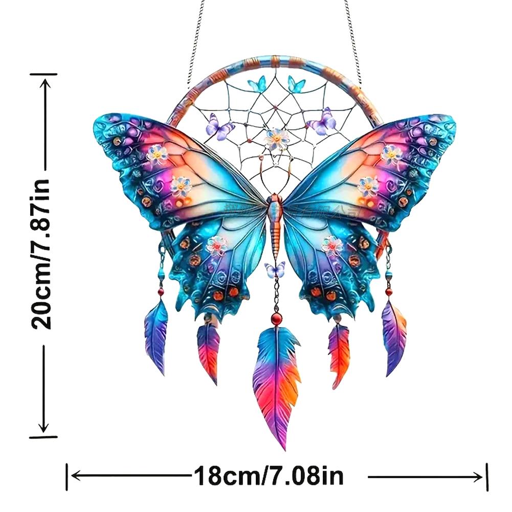 1PCS Acrylic Dream Catcher Hanging Ornament 20x18cm Waterproof Scratch Resistant Butterfly Hummingbird Design Home Room Decor