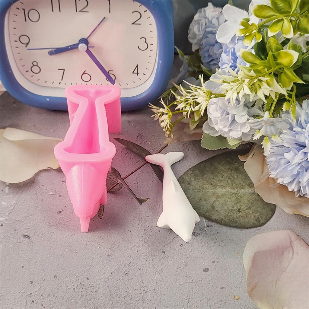Multipurpose Sturdy Silicone Dolphin Candle Holder Mould Set Portable for Resin Plaster Craft Supplies Assorted Sizes