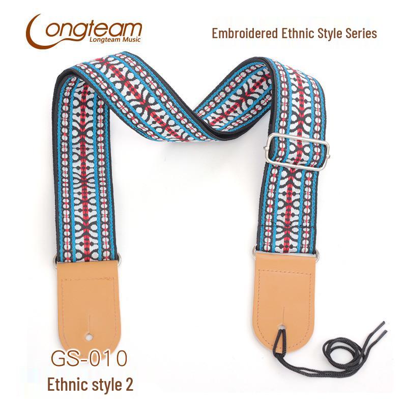 Ethnic Style Embroidered Guitar Crossbody Shoulder Strap for Acoustic and Electric Guitars.