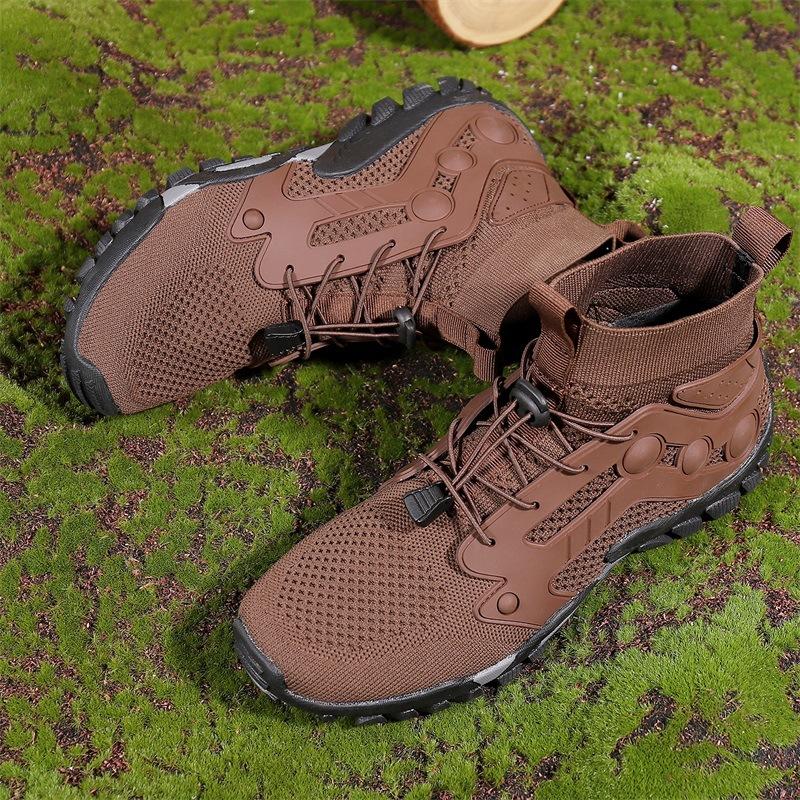 Men's Women's Cycling Running Outdoor Shoes Hiking High Top Off-road Flying Weaving Breathable Climbing Rock