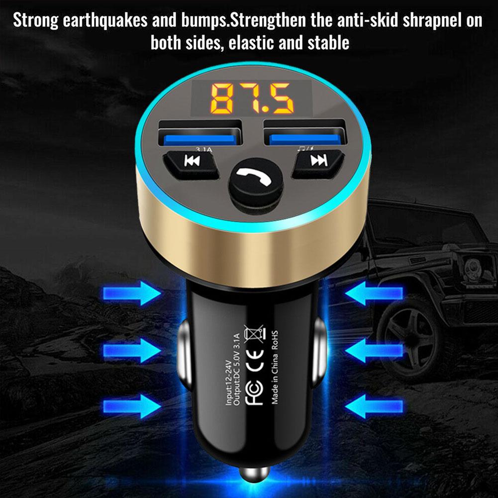 Car FM Transmitter Wireless Bluetooth 5.0 USB Auto Aux Radio Mp3 TF Card Player Music BT Hands-free Call Car