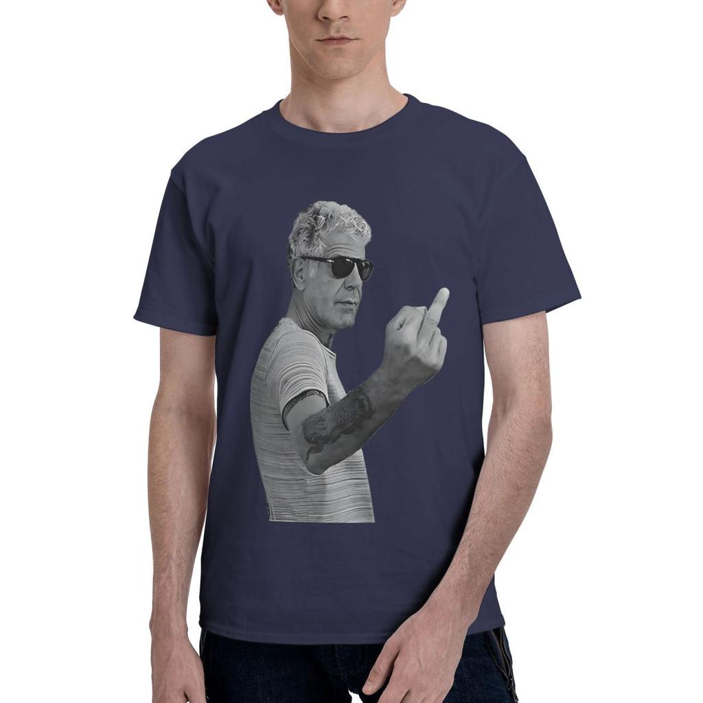 Anthony Bourdain Positions Middle Finger 100 Cotton Casual Breathable Confortable Manga Funny Ugus TShirts Men TShirt