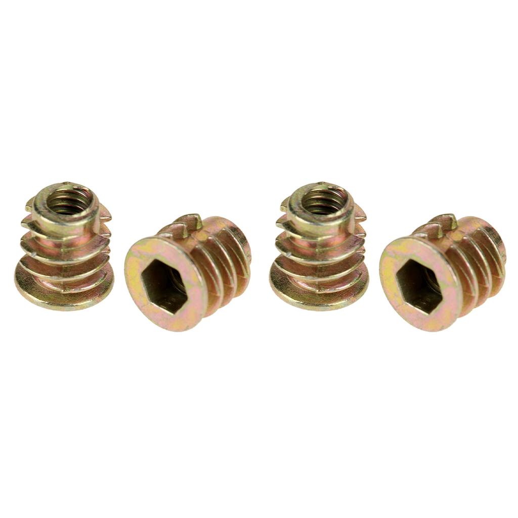 Hex Drive Furniture Nut, Threaded Insert Nuts, Hex Socket Screw in Nuts 50Pcs M48mm Zinc Alloy Insert Nuts Hex Drive Head Furniture, Nut Inserts