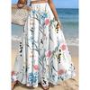 Orange-Yellow Line Interwoven Abstract Pattern Skirt, Summer Casual Vacation Style