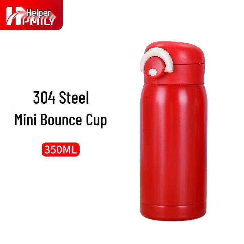 HPMILY 350ML Portable Pop-Up Lid Insulated Water Bottle