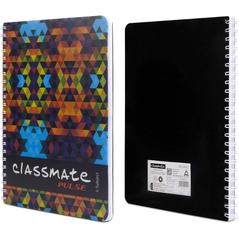 

Classmate Soft Cover 6 Subject Spiral Binding Notebook, Unruled, 300 Pages Pack of 1