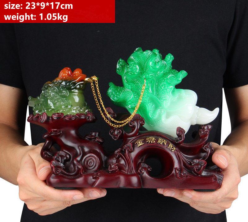 Lucky Golden Toad Cabbage Office Living Room Gold Cicada Toad Craft Gift