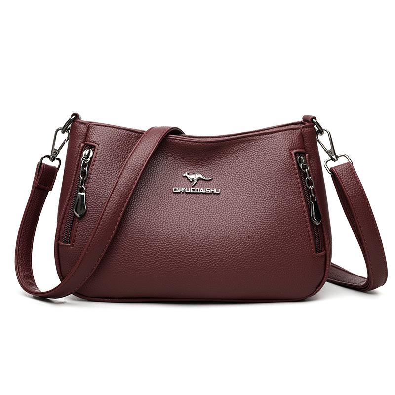 Large Capacity Genuine Leather Texture Women's Bag, Single Shoulder Bag, Multi-layer Material Crossbody Bag for Women