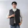 Men's 90% Down Solid Color V-Neck/Round Neck Vest Plus Size Jacket