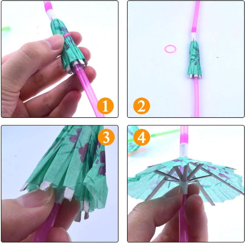 10-100pcs Tropical Umbrella Straws Mix Color Disposable Plastic Drinking Straw For Cocktail Juice Hawaii Beach Party Decoration