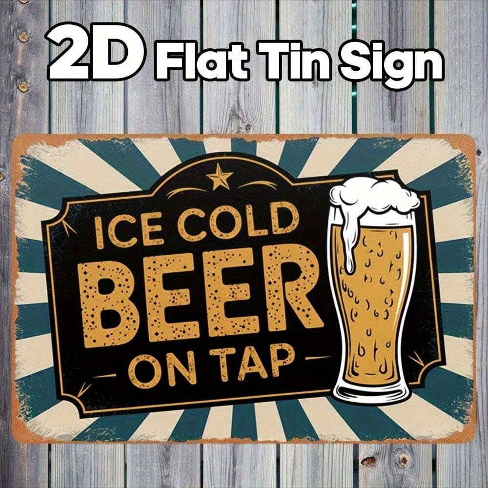 Vintage Metal Tin Sign 12x8 Inch Retro Beer Wall Art for Home Bar Pub Decor