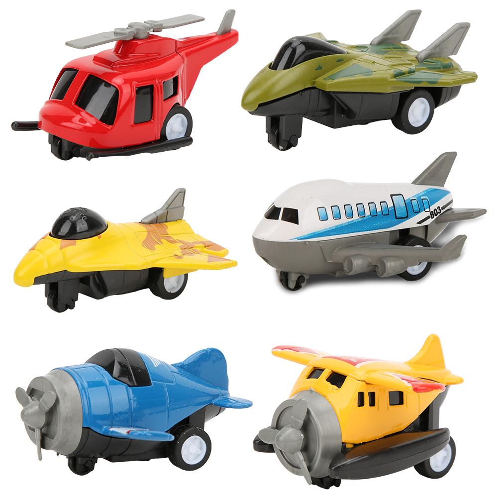 Mini Stimulation Alloy Plane Model Set Pull Back Toy Aircraft for Children Kid Gift