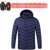Men's Multi-Zone Hooded Electric Heated Cotton Coat with Long Sleeves