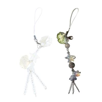 Unique Jellyfish Star Pendant Phone Strap Lanyard Tassels Keychain Strap Backpack Charm Accessories Car Keys Decoration