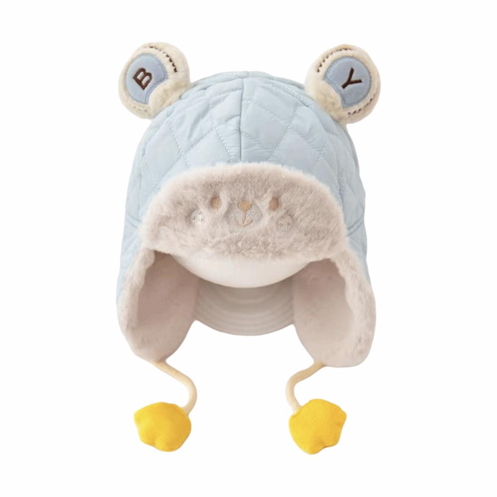 Windproof Cartoon Bear Baby Hat Plush Trendy Baby Beanie Cap Cute Earmuffs Toddler Cap  Gifts
