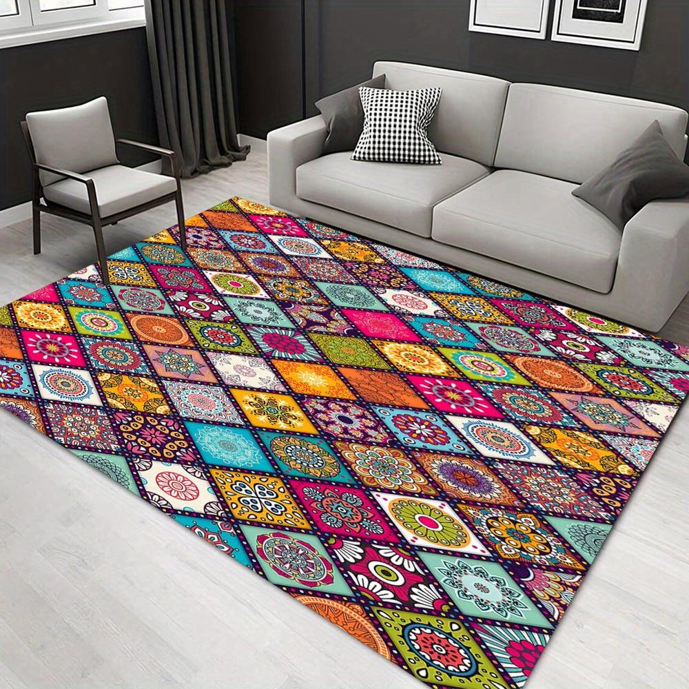 

1pc 1144507763Pattern Carpet, Area Rug For Living Room Bedroom Room Bed Chair Laundry Entryway Corridor Yard Non-slip Outdoor Camping Rug Fl 60cm by 90cm
