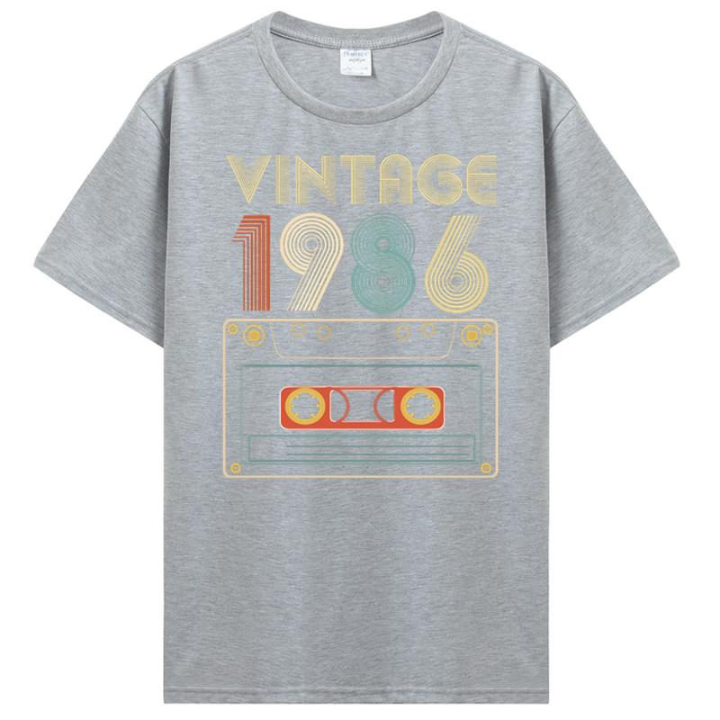 New Men T-shirt Vintage 1985 1986 1987 1988 1989 Tshirt Women T Shirt Men Cotton Tees Hip Hop Harajuku Streetwear