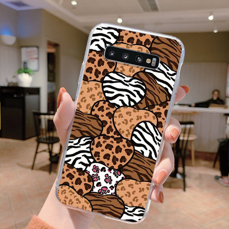 Clear Case For Samsung Galaxy S10 S10E S 10 Plus S9 S20 FE S20 10 Plus Lite Leopard Soft TPU Shell Silicone for Samsung S10+