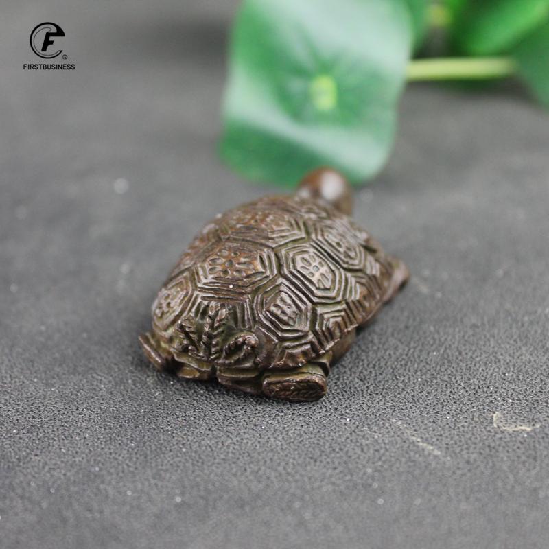Retro Copper Chinese divination Turtle Statue Desk Ornament Vintage Tortoise Miniatures Figurines Home Decoration Accessories