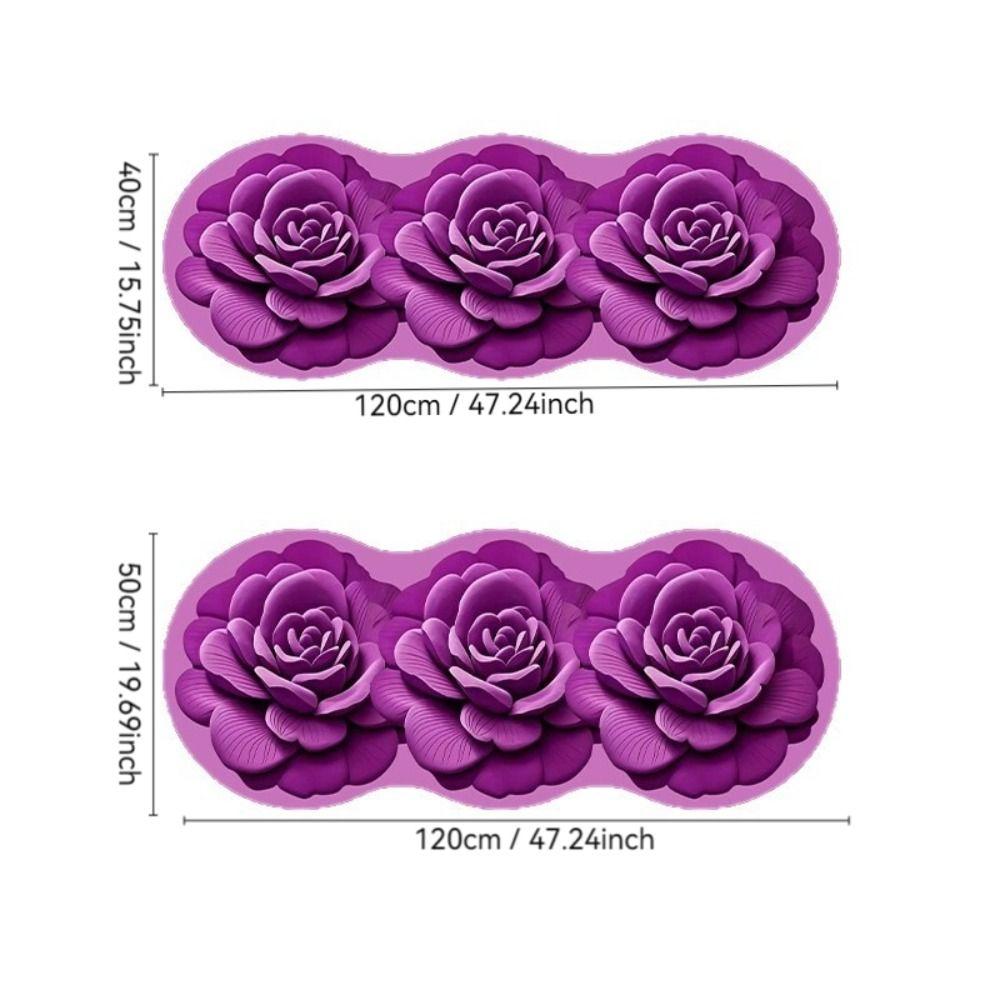 Non-slip Rose Floor Mat 3D Flower Carpet Creative Bedside Carpet  for Bedroom Living Room