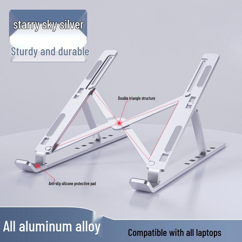 N1 Aluminum Alloy Foldable Laptop Stand - Height Adjustable & Portable Cooling Riser