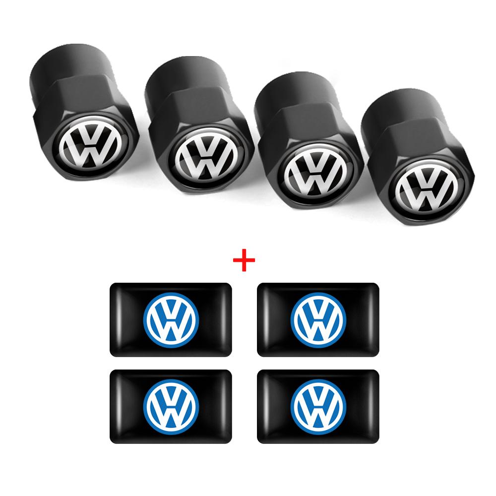 Car Interior Epoxy Logo Sticker Metal Wheel Tire Valve Cover For Volkswagen GTI Golf R Passat CC Lavida Sagitar Scirocco Tiguan