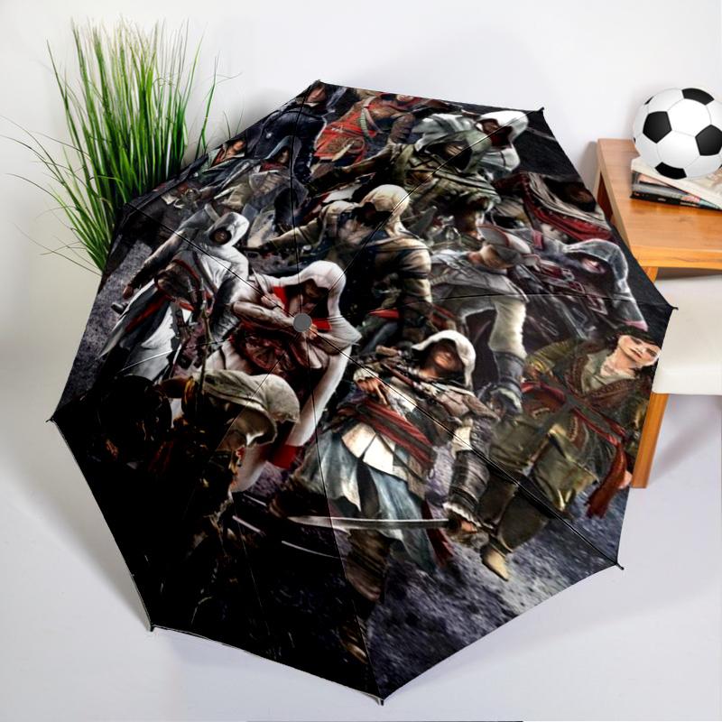 Assass Warrior Umbrella Folding umbrella, automatic umbrella 8-Frame for Travel, camping Use Gift for Halloween Christmas