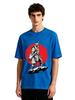 Mens Japanese Samurai Warrior Graphic Tshirt Retro Streetwear Print Casual Short Sleeve Pink Cotton Tee