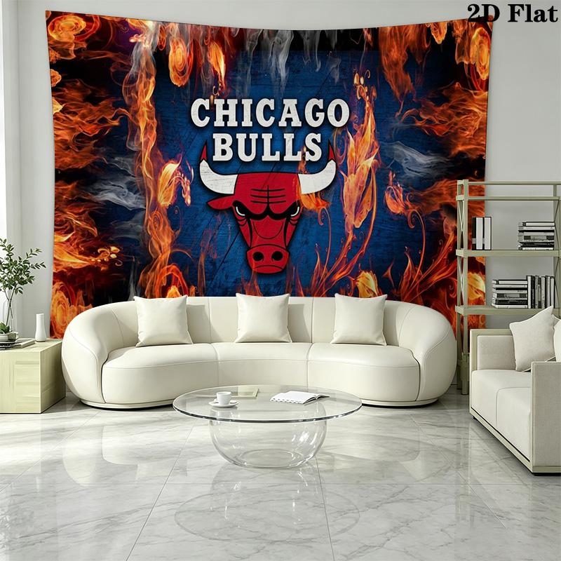 Chicago Bulls Wall Tapestry Aesthetic Wall Hanging Printed Fabric Blanket Decorative Tapestries for Bedroom Living Room Home Decor