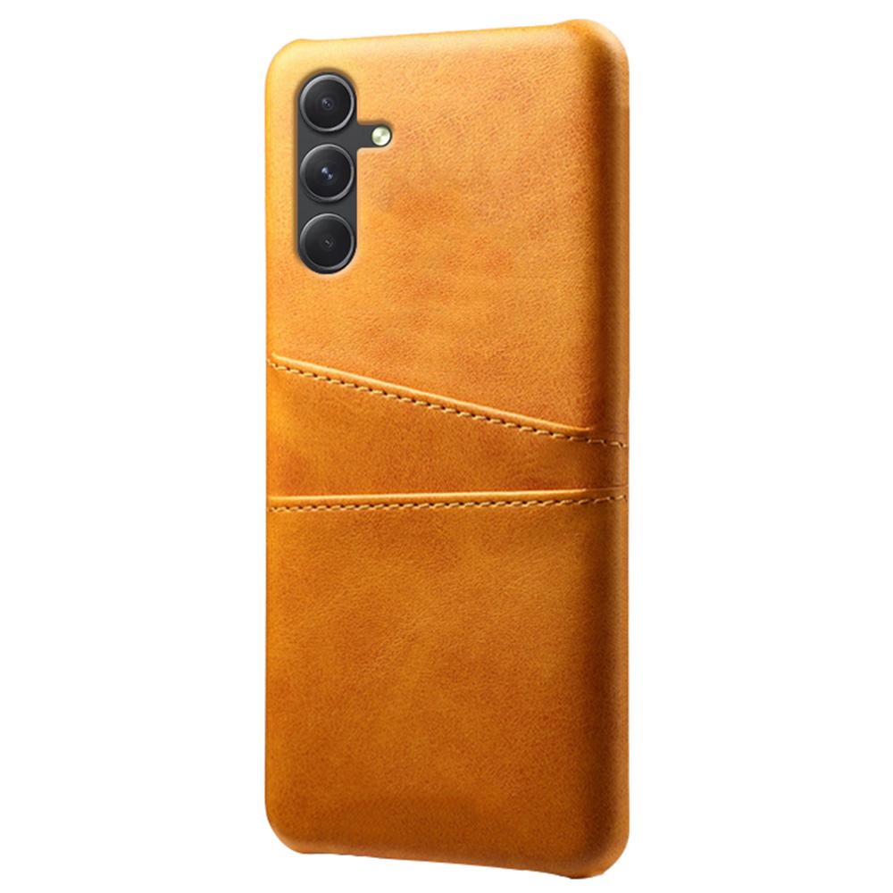 

For Samsung Galaxy S24 Case PU+Hard PC Phone Protector with Dual Card Slots Brown