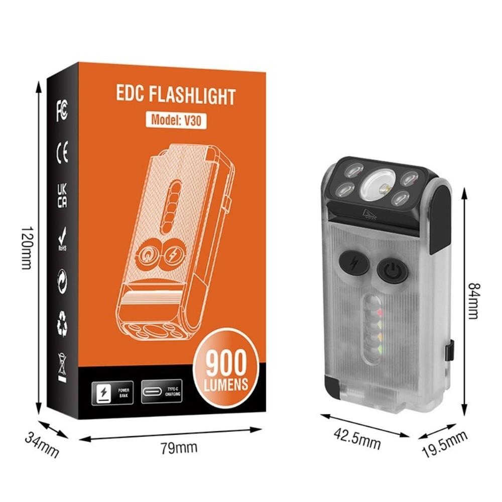Portable Multi-function LED Flashlight Rechargeable Waterproof Work Light Mini Size with Magnet Buzzer Torch Emergency Use
