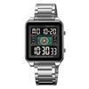 Digital Watch for Men Countdown Function Calendar Alarm Clock Waterproofing Stainless Steel Band LED Electronic Watch