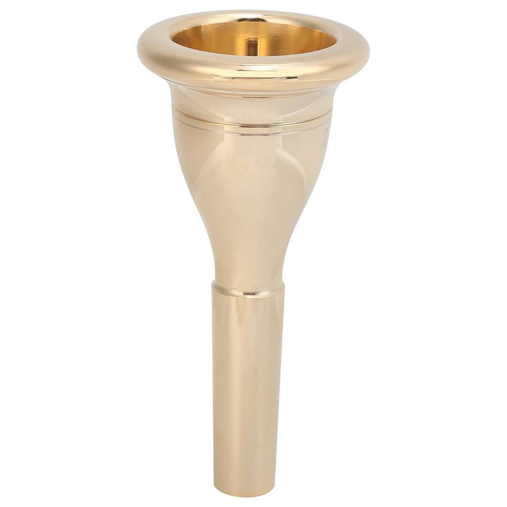 Horn-Mundstück, Lun-Mundstück, Kupfer, Korrosionsbeständig, Verschleißfest, 13,3 mm Durchmesser, Tragbar, Bass-Tuba-Zubehör (Gold)