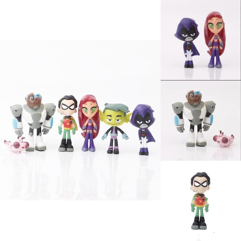 Vibrant Teen Titans Go Anime Figures With Robin Raven Beast Boy Starfire