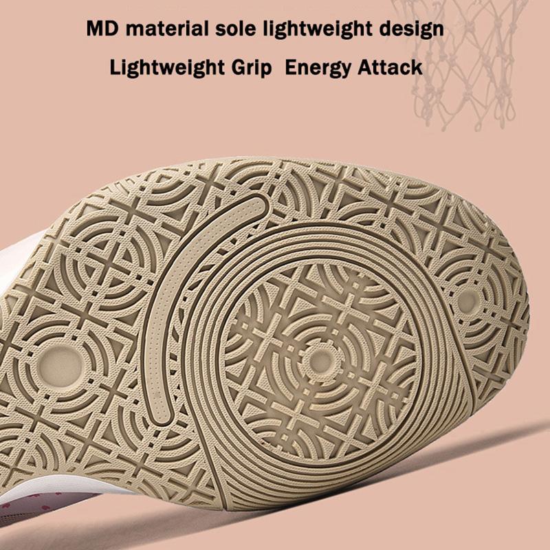 Sakura Pink Color Women Basketball Shoes Couples Basketball Shoes Youth Student Practical Combat Lightweight Defender