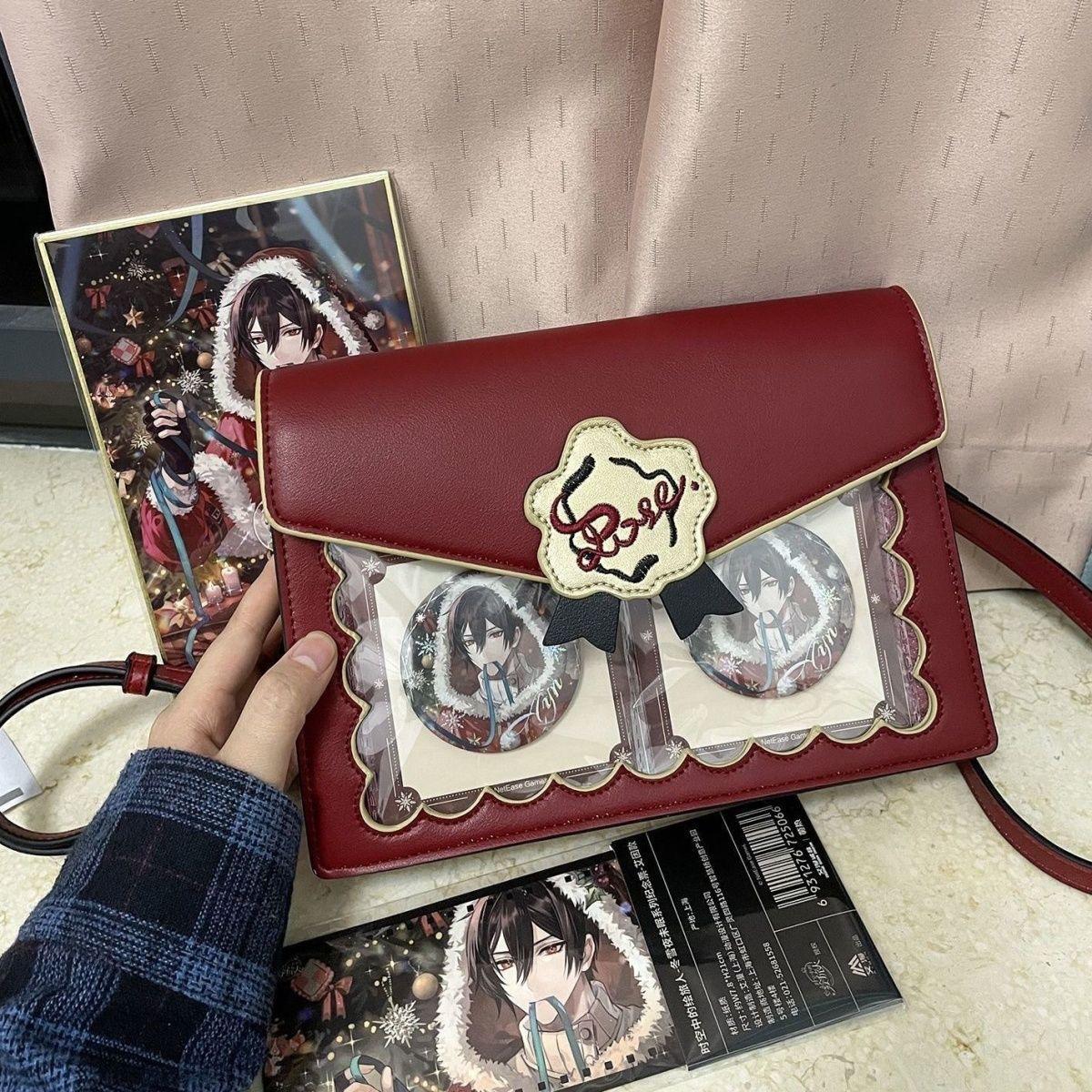 

[Письмо с той стороны] Портативная кроссбоди на плечо для повседневных перекусов, прозрачный конверт, сумка-боль, двухмерная, элегантная и универсальная красный