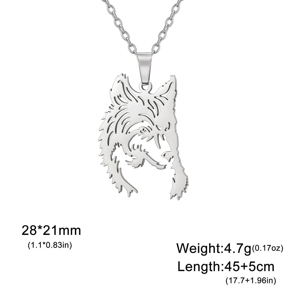 My shape Stainless Steel Wolf Head Necklace for Men Women Hollow Wolf Animal Necklace Punk Jewelry Male Boys Valentine s Day