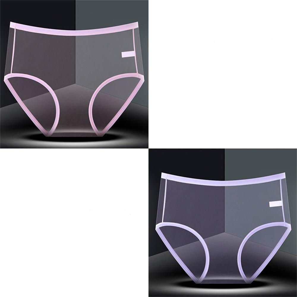 1/2pcs Full Transparent Briefs for Women Perspective Underwear Sexy Low Waist Panties Lingerie Plus Size L-XXXL