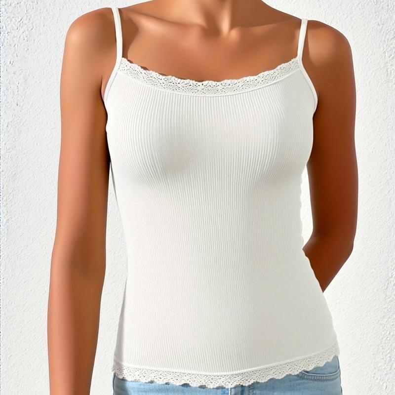 Lace Halter-neck Vest for Everyday Wear, Flattering Silhouette and Comfortable Ribbed Detailing.