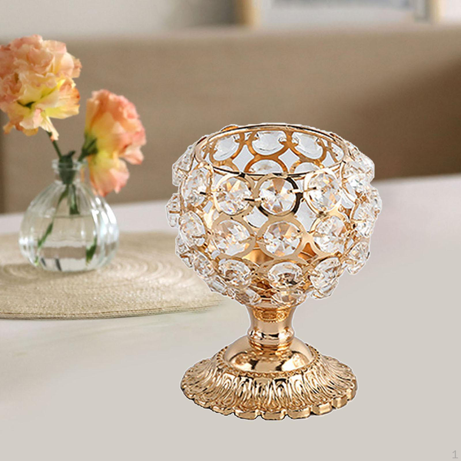 Хрустальная чаша Подсвечник для чайной свечи Стенд Подсвечник Центральное украшение стола Канделябр для Gold 8x8x10cm