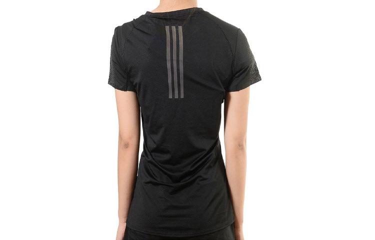 Adidas T Shirts Women's Black Crew Neck Moderate Straight Fit CG1096