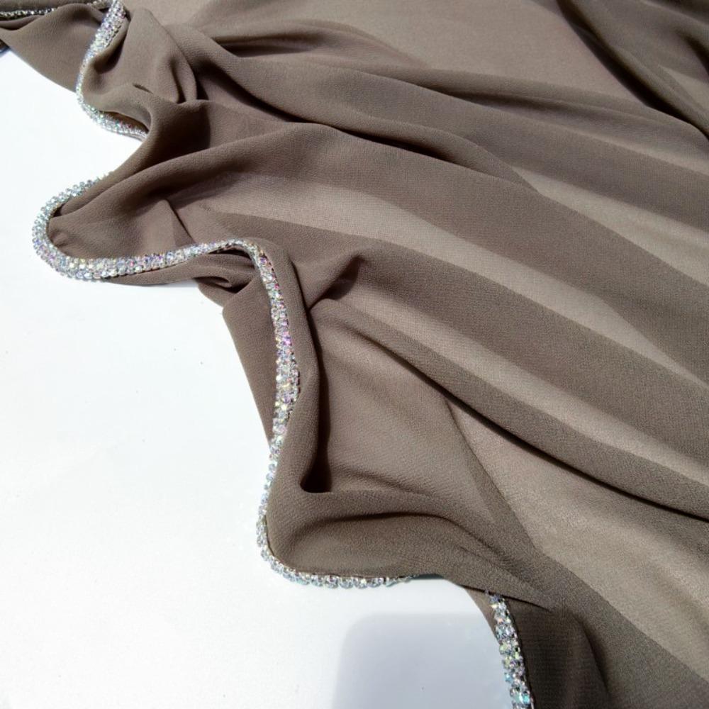 Glänzender Diamant Seite Malaiischer Hijab Einfarbig Damen Schal Neues Design Kopftuch für Frauen Mädchen