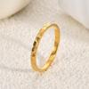 18K Gold Plated Floral Pattern Titanium Steel Ring for Women - Super Shiny, Color-Fast French Radiance, European & American Style
