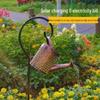 Solar Kettle Light: Outdoor Garden Decoration with Wrought Iron Water Sprinkler