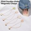 2Pcs Multi-Function Magnetic Clothing Clip With Chain Metal Buttons Clip Clothes Scarf Trouser Legs Cuff Fixing Magnet Pin