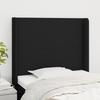 vidaXL Headboard with Ears Black 93x16x118/128 Cm Fabric