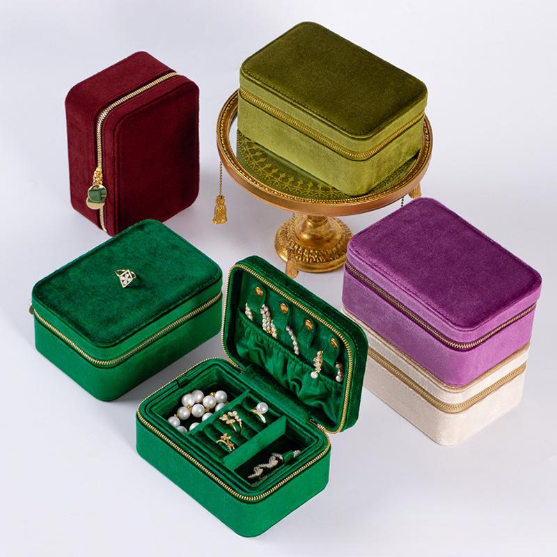 Flannel Jewelry Box, Jewelry Storage Box, Double-layer High-grade High-grade Anti-oxidation Jewelry Box.