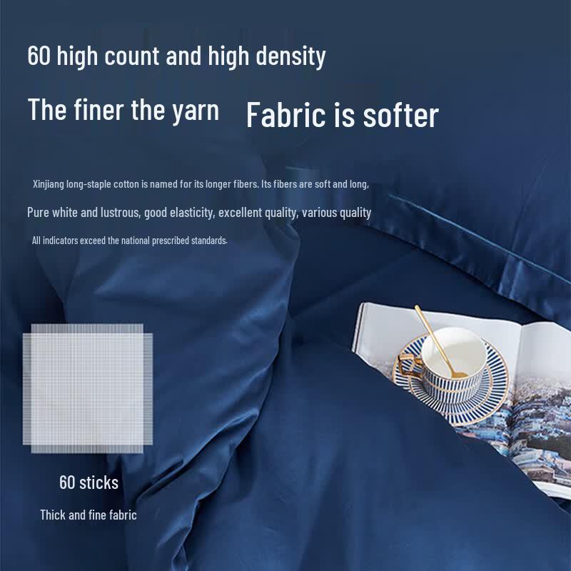Mengjie 70th Anniversary 60S Long-Staple Cotton Sateen 4-Piece Bedding Set