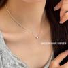 Colier Femei din Argint Sterling S925 Inimă și Bilă Rotundă - Colier Choker Minimalist cu Lanț Os de Șarpe